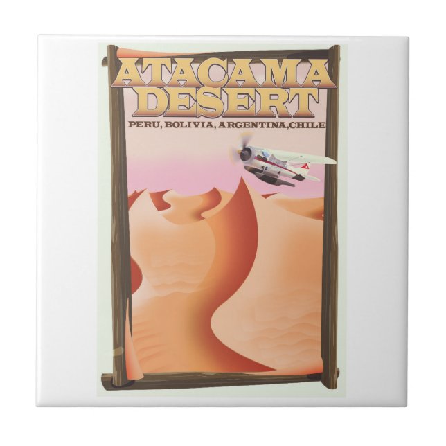 Atacama Wüste Adventure Reiseplakat. Fliese (Vorderseite)