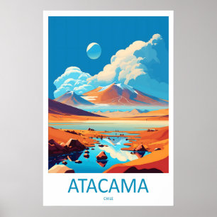 Atacama-Wüste Chile Reiseplakat Vintage-Ski Poster