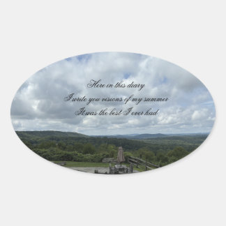 Atari*s Skyline Ovaler Aufkleber