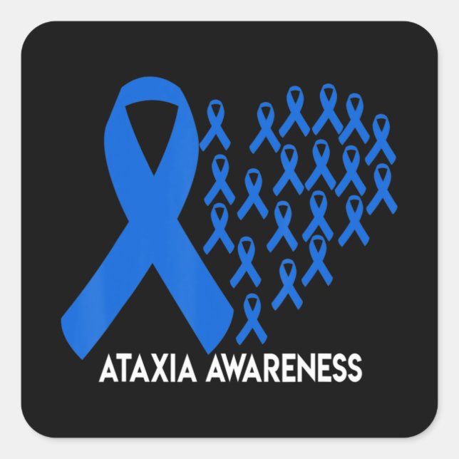 Ataxia Awareness Blue Band Geschenk T - Shirt31 Quadratischer Aufkleber (Vorderseite)