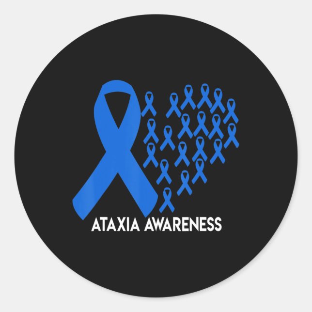 Ataxia Awareness Blue Band Geschenk T - Shirt31 Runder Aufkleber (Vorderseite)