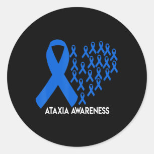 Ataxia Awareness Blue Band Geschenk T - Shirt31 Runder Aufkleber