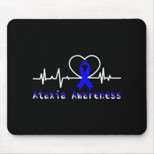 Ataxia Awareness Heartbeat Warrior Support T-Shirt Mousepad