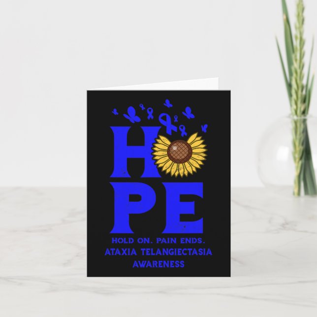 Ataxia Telangiectasia Blue Hope Vintag Sunflower Karte (Vorderseite)