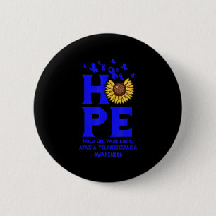 Ataxia Telangiectasia Blue Hope Vintage Sonnenblum Button