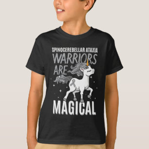 Ataxia Warrior Awareness Ribbon Sca Unicorn T-Shirt