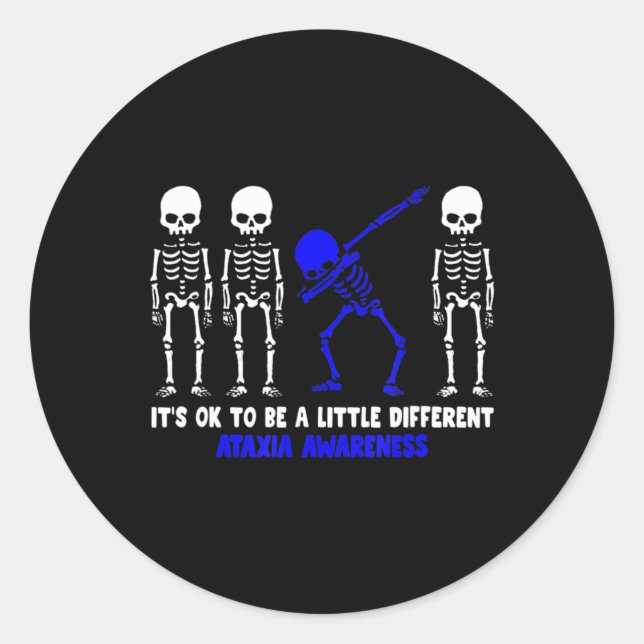 Ataxia Warrior Blue Ribbon Awareness disease hallo Runder Aufkleber (Vorderseite)