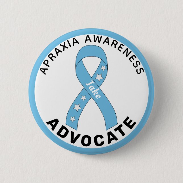 Ataxie Awareness Advocate Ribbon weiße Taste Button (Vorderseite)