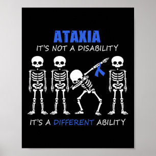 Ataxie Es Ist Keine Behinderung Dabbing Skelett Poster