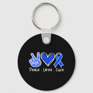 Ataxie Sensibilisierungsmonat Blue Ribbon Peace Li Schlüsselanhänger