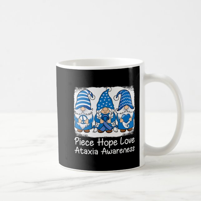 Ataxie Unterstützung Gnome mit Band Blue Ataxia Aw Kaffeetasse (Rechts)