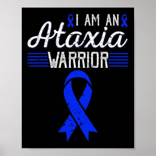 Ataxii Warrior Blue Ribbon Awareness Poster