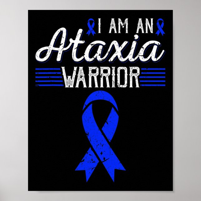 Ataxii Warrior Blue Ribbon Awareness Poster (Vorne)