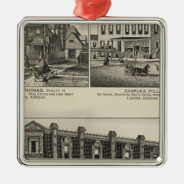 Atchison, Kansas Silbernes Ornament (Vorne)