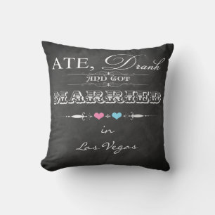Ate, bu et s'est marié FAUX Chalkboard Coussin
