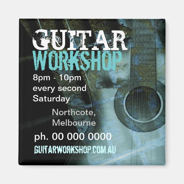 Atelier de guitare musicale Magnet de Promo (Devant)