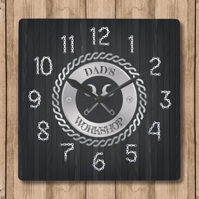 Atelier de papa Horloge (Personalized Dad's Workshop Handyman Clock)