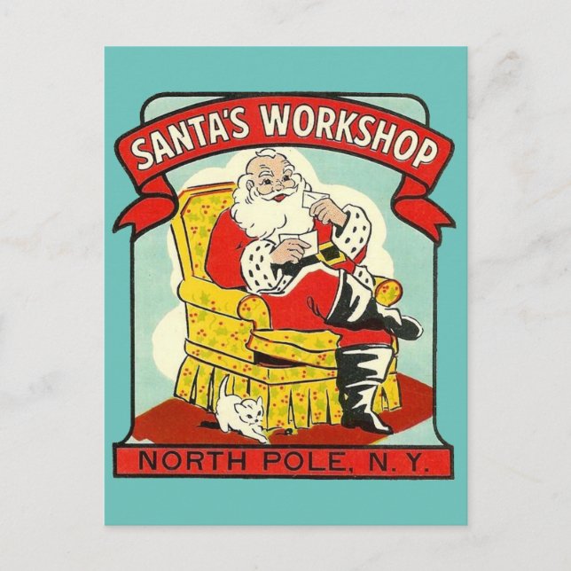 Atelier de père Noël, Pôle Nord N.Y. - Carte posta (Devant)