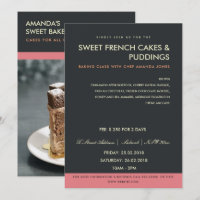 ATELIER PHOTO NOIR ROSE MODERNE INVITATION MODÈLE