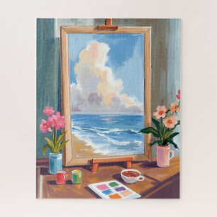Atelier Staffelei Leinwand Aquarellmalerei