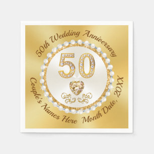Atemberaubend, 50 Jahre alt Napkins, 3 Größen BULK Serviette