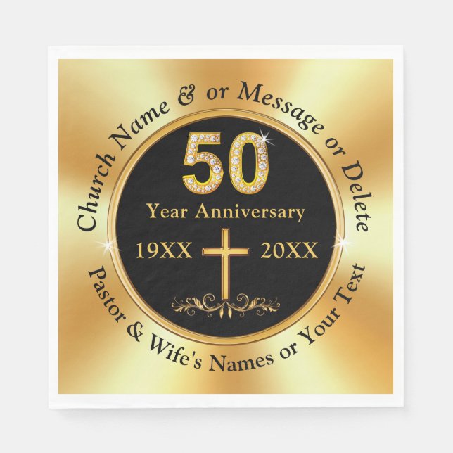 Atemberaubend, 50. Kirchenjubiläum, Napkins 3 Größ Serviette (Vorderseite)