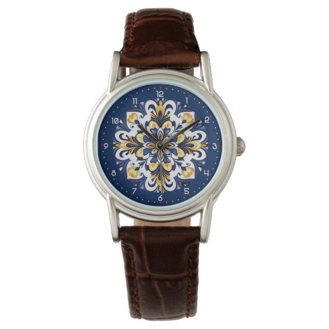 💙 Atemberaubend-Azulejos Armbanduhr (Vorderseite)