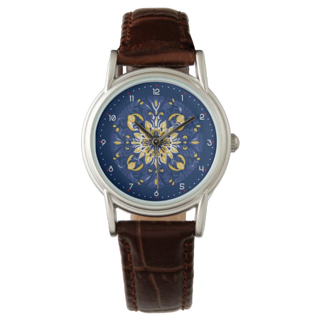 💙 Atemberaubend-Azulejos Armbanduhr (Vorderseite)