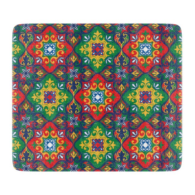Atemberaubend 💚 ❤️ 💛 Azulejos Platz Schneidebrett (Vorderseite)