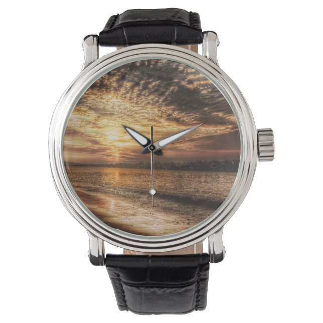 Atemberaubend Beach Sunrise Armbanduhr (Vorderseite)