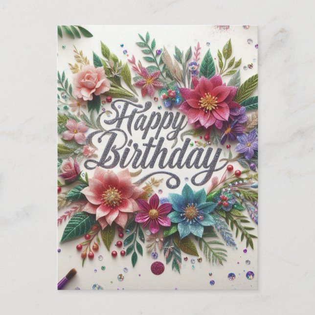 Atemberaubend Beauty Floral Geburtstag Postkarte (Vorderseite)