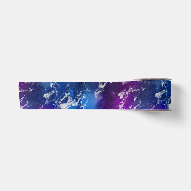 Atemberaubend-Blau-, Rosa- und Silbermarmorgalaxie Satinband (Vorderseite)