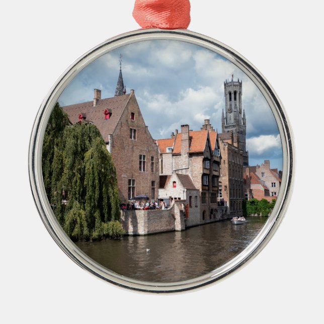 Atemberaubend! Brügge - Belgien Silbernes Ornament (Vorne)