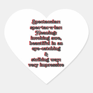 Atemberaubend: Definition spek·tak·u·lär Herz-Aufkleber