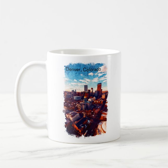 Atemberaubend Denver Colorado Stadtansicht Kaffeetasse (Links)