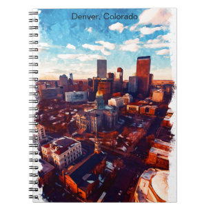 Atemberaubend Denver Colorado Stadtansicht Notizblock