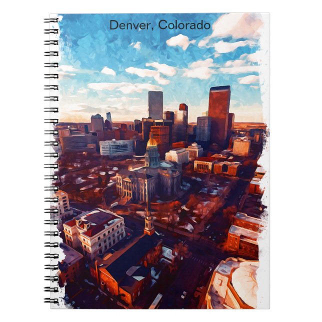Atemberaubend Denver Colorado Stadtansicht Notizblock (Vorderseite)