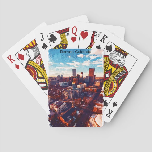 Atemberaubend Denver Colorado Stadtansicht Spielkarten (Rückseite)