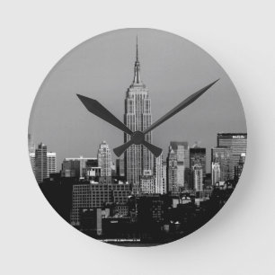 Atemberaubend! Empire State Gebäude New York City Runde Wanduhr