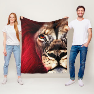 Atemberaubend Fierce Wilderness Male Lion Fleecedecke