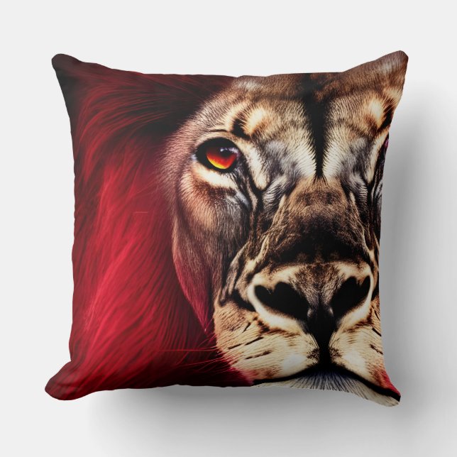 Atemberaubend Fierce Wilderness Male Lion Kissen (Vorderseite)