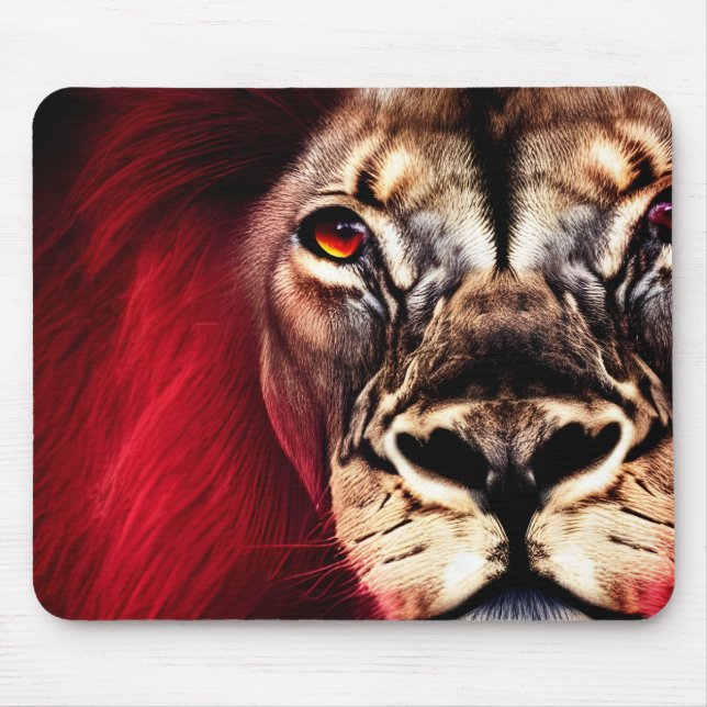 Atemberaubend Fierce Wilderness Male Lion Mousepad (Vorne)