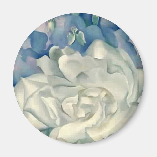 Atemberaubend Georgia O'Keefe White Rose und Larks Magnet (Vorne)