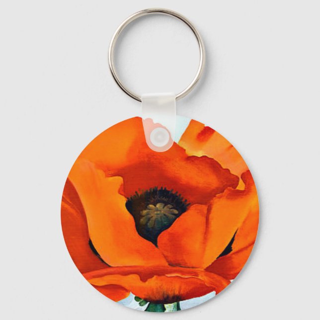 Atemberaubend Georgia O'Keeffe Red Poppy Schlüsselanhänger (Vorderseite)