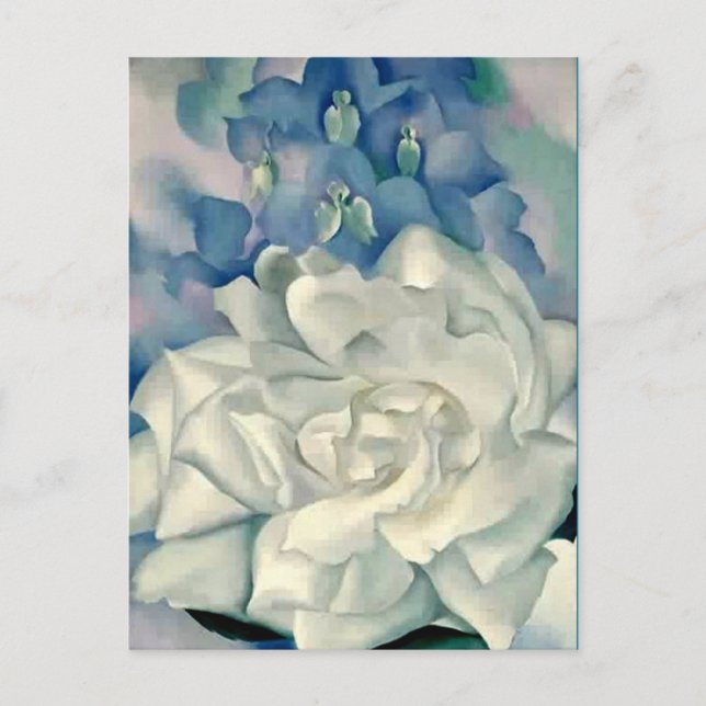 Atemberaubend Georgia O'Keeffe White Rose und Lark Postkarte (Vorderseite)