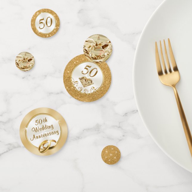Atemberaubend Golden 50th Anniversary Confetti, Ta Konfetti (Gruppe)