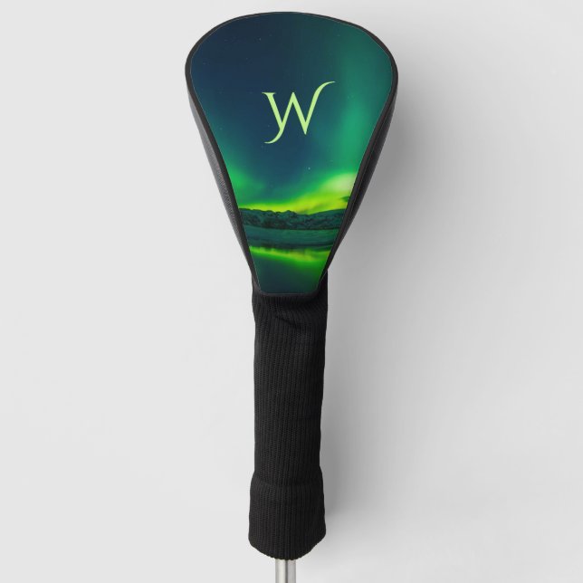 Atemberaubend grünes Aurora Golf Headcover (Vorderseite)