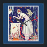 ATEMBERAUBEND KLEINER FISCH , ART DECO SCHÖNHEIT F QUADRATISCHE WANDUHR<br><div class="desc">Lebhafte, farbenfrohe Aquarien, Unterwasser, klassische französische Art Deco 1921 Hochzeits-Illustration mit einer wunderschönen Dame, Betta Fisch, aquatische Umwelt, rote Korallen, Wasser Pflanze in Marineblau Weiß, aquamarine Farben.Cool, modern und künstlerisch gestaltet.ist perfekt für Friseur, stilvolle Friseur, theatralische Schminkkünstler, Costümer, Jewel Designer, Juwel, Juwel, Juwel, Juwel, Juwel, Juwel, Juwel, Juwel, Juwel, Juwel,...</div>