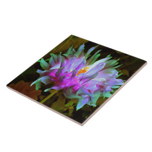 Atemberaubend Magenta und Lime Green Cactus Dahlia Fliese