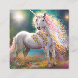Atemberaubend Magisches Ganzkörper Weißes Einhorn Quadratische Visitenkarte